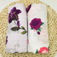 Bamboo&Cotton Muslin Blanket Nice Floral Baby Bedding Bath Towels Newborn Babies Swaddle Wrap Receiving Blanket for Boys Girls1