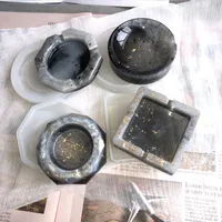 ミラーモールド灰皿鋳造型DIYクリスタルエポキシモールドシリコンモールドマニュアルクラフト灰皿製作ツールカーデコレーションBT854