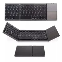 bluetooth inalámbrico de teclado triple desplegable, oficina ordenador ultra-delgado teclado portátil, teclado apoyo de la oficina de tres s del hogar del envío