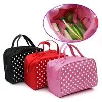 Косметические сумки корпусы моды Lady Organizer Multi-функциональный хранилище Dots Women Makeup Bag с карманами мешочек для туалетных принадлежностей xin-1