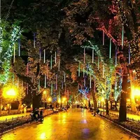 10 tubos 30cm 50 cm 80 cm impermeável chuveiro chuveiro de chuva LED luzes de corda para férias ao ar livre Decoração de Natal Árvore EU / EUA / Au / Reino Unido Plug