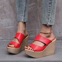 Shoes Women Sandals Summer Solid Thick Bottom Wedges Sandals Women European American Style Ladies Shoes Snake Print Sandals