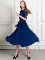 Modern Elbise Yetişkin Kadın Balo Salonu Dans Uzun Etek Balo Salonu Dans Büyük Salıncak Etek Waltz Dress1