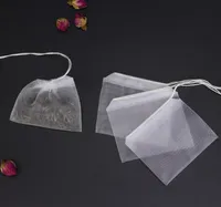 6 * 7cm reutilizável com string pendurado chá sacos vazios de nylon fine saco de filtro de estirpe erva erva solta diy copo taça fileira sn2025