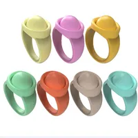 Rodent Pioneer New Silicone Ring Push Bubble Poppers Toy Makaron Candy Color Popping Rings Kids Christmas Gift Decompression Toys a58 a23