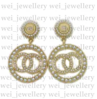 Hoge Kwaliteit C Letter Designer Oorbellen Voor Dames Mode Rhinestone Pearl Stud Earring Sieraden Geschenken Gouden Groothandel