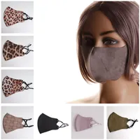 Unisex Wildleder Stoff Gesichtsmasken Leopard Plaid Print Anti Dust Face Maske Mode Winddichte Mund Masken mit Owoop Outdoor Reit Gesichtsmaske