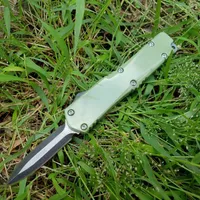 Micro Mini Straight Auto алюминиевая ручка сплава (3 цвета по желанию) Охотничьи складной карманный нож выживания Xmas подарок для мужчин копий