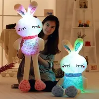 75 см Светодиодные светящиеся светящиеся игрушки освещает плюшевую кукол кролика рождественские года подарок на день рождения для ребенк подруга ребенка wj447 220311