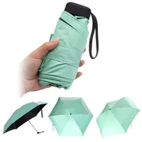 Высокое качество женского зонтика 50-кратной плоский светлый карманный мешок дождь и ультра легкий солнечный день Складной Sun Mini Umbrella Y1 Y200324