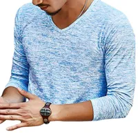 شيرت الادائل الادارية المتضخم camisas masculinas casuais t camisas manga longa impresão camisetas com decote em v magro camisa
