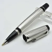 جودة الفضة AG925 عالية معدن الأسطوانة الكرة القلم مع جوهرة مكتب مكتب القرطاسية الكلاسيكية الكتابة الكرة الأقلام للهدايا الأعمال