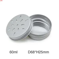 60 ml Mode Creme Jar Pot Hohl Metall Aluminium Runde Blechdosen Kasten Duft Lufterfrischer Aromatherapie-Medailetten 50pcs / Losequaltity