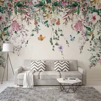 Custom 3D Wallpaper Modern Watercolor Vine Flower Photo Wall Murals Living Room Bedroom Romantic Home Decor Papel De Parede 3 D