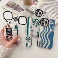 Starbuck Clear and Soft TPU Silicone Phone Cases for iPhone 14 13 12 11 Pro Max 14Promax 14pro 13pro 12pro 11pro xr xsmax 7 8 Plus Girls Woman Fashon Case With Present Box