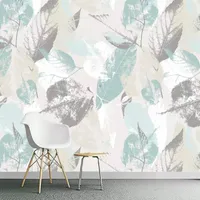 壁紙ドロップカスタム3D壁紙ロールノルディックモダンな葉の葉の花びらテレビウォール壁をカバーする織り物
