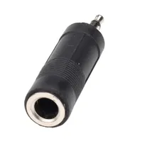 Adaptateur audio noir de 3,5 mm à 6,35 mm M / F Connecteurs M / F Connecteurs mâles au convertisseur stéréo pour les femmes pour téléphone portable PC PC