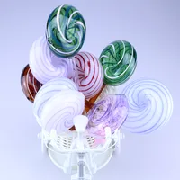 5.9" couleur mélange Lollipop forme tube de verre main Hookah verre Pipes verre fumer piepes cuillère outil tabac herbe sèche