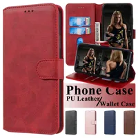 Wallet Phone Cases for iPhone 13 12 11 Pro X XR XS Max 7 8 Plus, Classic Pure Color PU Leather Flip Kickstand Cover Case with Card Slots,