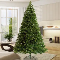 Amerikaanse voorraad 2020 Fashion Pre-lit Christmas Tree 7.5ft kunstmatige scharnierende kerstboom met 400 pre-stress led-verlichting opvouwbare stand W49819945