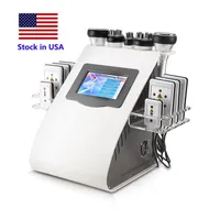 Stok ABD 40 k 6 in 1 ultrason liposuction negatif basınç çift renk radyo frekansı lnstrument lazer kilo kaybı zayıflama makinesi