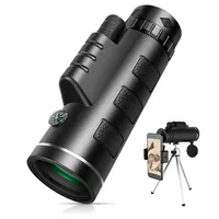 40X60 Monocular Telescope HD Zoom Monocular Binoculars with Smartphone Holde&Tripod FMC BAK4 Weak Night Vision Pocket Telescope 220107