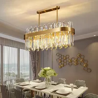 Ottone rettangolare Modern Chandelier di illuminazione a LED di cristallo Lustre barche Lampada da soffitto di lusso al coperto per le lampade per soggiorno