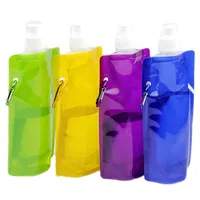 Tragbare Ultraleichtlicht Faltbare Wassertaschen Weiche Flasche Flasche Outdoor Sport Wandern Camping Wassertasche 480ml-500ml
