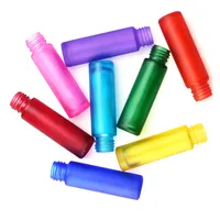 10ml portátil fosco colorido colorido rolo de vidro essencial frasco frascos de perfume frasco de rolo recarregável para mulheres