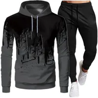 Blanc Black Hommes Sweats à Sweats Sweats Set de mode 2020 Automne Marque Casual Tracksuit Mens Sport Sports Two Piece Patchwork Hoode Pant Homme Suit