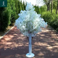 .5M 5feet Height white Artificial Cherry Blossom Tree Decorative Flowers Roman Column Road Leads For Wedding Mall Opened Props