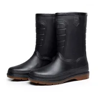 Мужчины дождь сапоги зима кухня теплый ботинок водонепроницаемый анти-пропустить анти-нефтепродукты обувь мужской дождливый автомобиль стиральная обувь мужчины рыболовные ботинки1