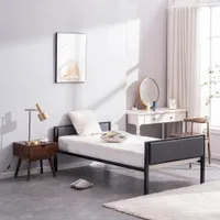 Ev mobilya kumaş basit tasarımlar ahşap çerçeve kadife döşemeli kraliçe çift boyutlu platform yatak