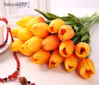 EU estoque 50 pcs tulipas de látex artificiais PU buquê de flores reais touch flores para decoração de casa casamento decorativo flores 11 cores opção