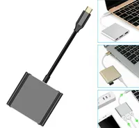 Tipo-C para USB 3.1 Converter 3-IN-1 cabo Hub 1080P adaptador 4K HD para o telefone Tablet Laptop TV PC Monitor