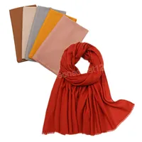 Mode Weiche Leinen Baumwolle Schal Schal Muslim Große Hijab Frauen Headscarf Plain Wraps Hohe Qualität Stirnband Lange Schals 180 * 90 cm