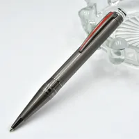 Bolígrafo negro / gris de alta calidad / bolígrafo de bolas de rodillo con papelería de la oficina de cristal Pensiones de la bola de la promoción para el regalo del negocio