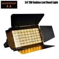 TIPTOP New 54x3W 3200K Warm White Indoor Led Wall Washer Light with Lens Reflector Cup Golden Yellow Color with Barndoor