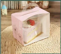 12X8X10CM PVC Cake Box Portátil Transparente Montra Gabinete Embalagem Pastelaria Biscuit Cupcake Caixas Baking