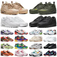 90 Running Shoes Man Woman Triple Black White Infrared Valentine Day Grey Fog Shimmer Polka Laser Blue Bacon UNC Pink Oxford Cargo Khaki Men Trainers Sports Sneakers