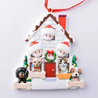 Ornamento de Natal Família de sobrevivência personalizada 2 3 4 5 decorações de resina mascarada DIY de Natal árvore pendurado Pingente DDA669