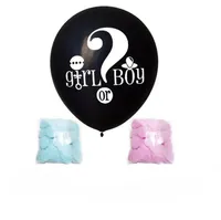 36 Inch Preto género revela o menino do balão ou Party Girl Latex Balloon bebê Detalhes no Baloon Confetti Suprimentos SN3416