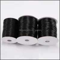 10m/lote Dia 0.5 mm-2 mm de algod￳n negro de algod￳n de algod￳n hilado correa de collar de cuerda para joyas que fabrican suministros al por mayor 1531 entrega de ca￭da 202