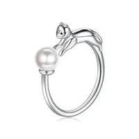 Fancoda Hohe Qualität Echt 925 Sterling Silber Perle Ring Fit Stil Hochzeit Engagement Schmuck Für Frauen