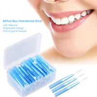 60pcs/مربع خيط الأسنان يختار إعادة ملء الفرشاة بين الفرشاة بين الأسنان
