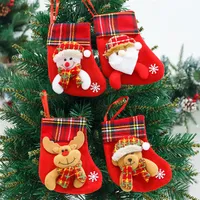 Merry Christmas Gifts Storage Stockings Kids Bedside Candy Bags Home Tree Xmas Party Decor Socks305R