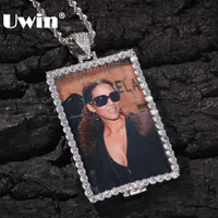 Uwin grande regali personalizzati realizzato foto pendente collana hiphop oro argento colore nuovo stile gioielli di moda di moda spedizione Y0124