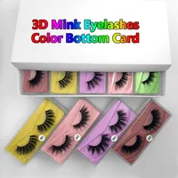 3D Yanlış Kirpikler 10/20/30/40 / 50/70 / 100 Pairs 3D Vizon Lashes Doğal Vizon Kirpikler Renkli Kart Makyajı bir pakette 10 pairs