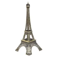 25 cm Tono de bronce París Torre Eiffel Estatua de estatua de estatua Vintage Modelo de aleación 220124