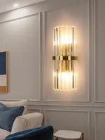 Nowoczesne LED Crystal Wall Light Gold Home Decor Oświetlenie Ściana Oprawa Sypialnia Korytarz Ściana Kinkiet Lampa Szybka Wysyłka Via DHL / FedEx